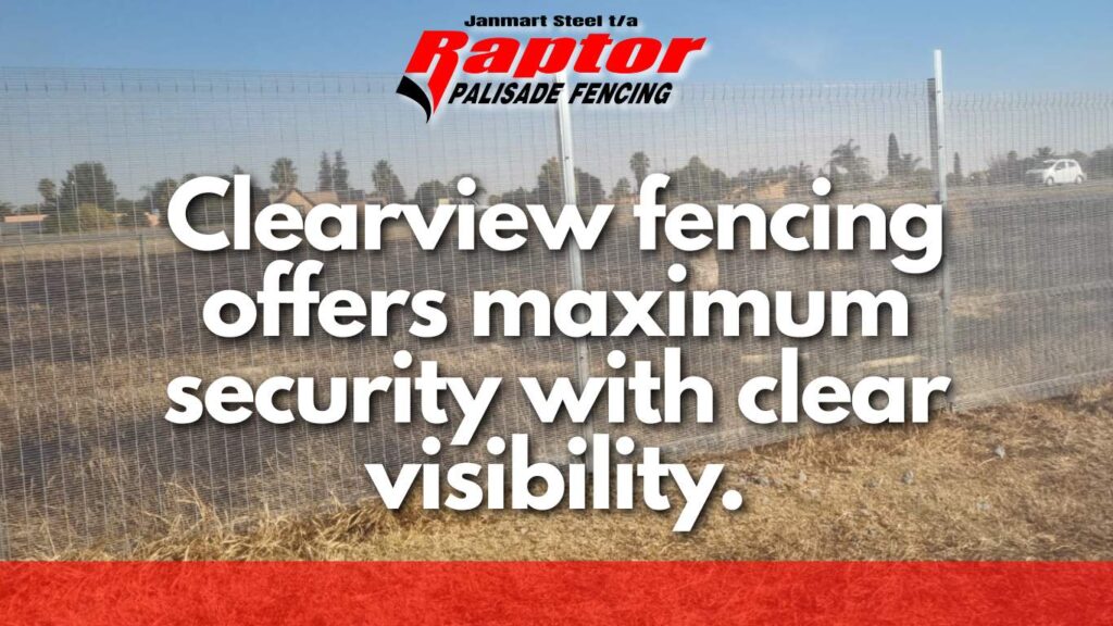 Clearview security mesh fencing installed along an open perimeter boundary - Raptor Palisade Fencing
