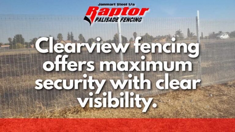 Clearview security mesh fencing installed along an open perimeter boundary - Raptor Palisade Fencing
